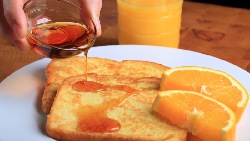french toast with orange slices