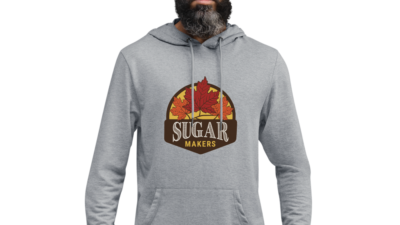 unisex hoodie with SugarMakers logo
